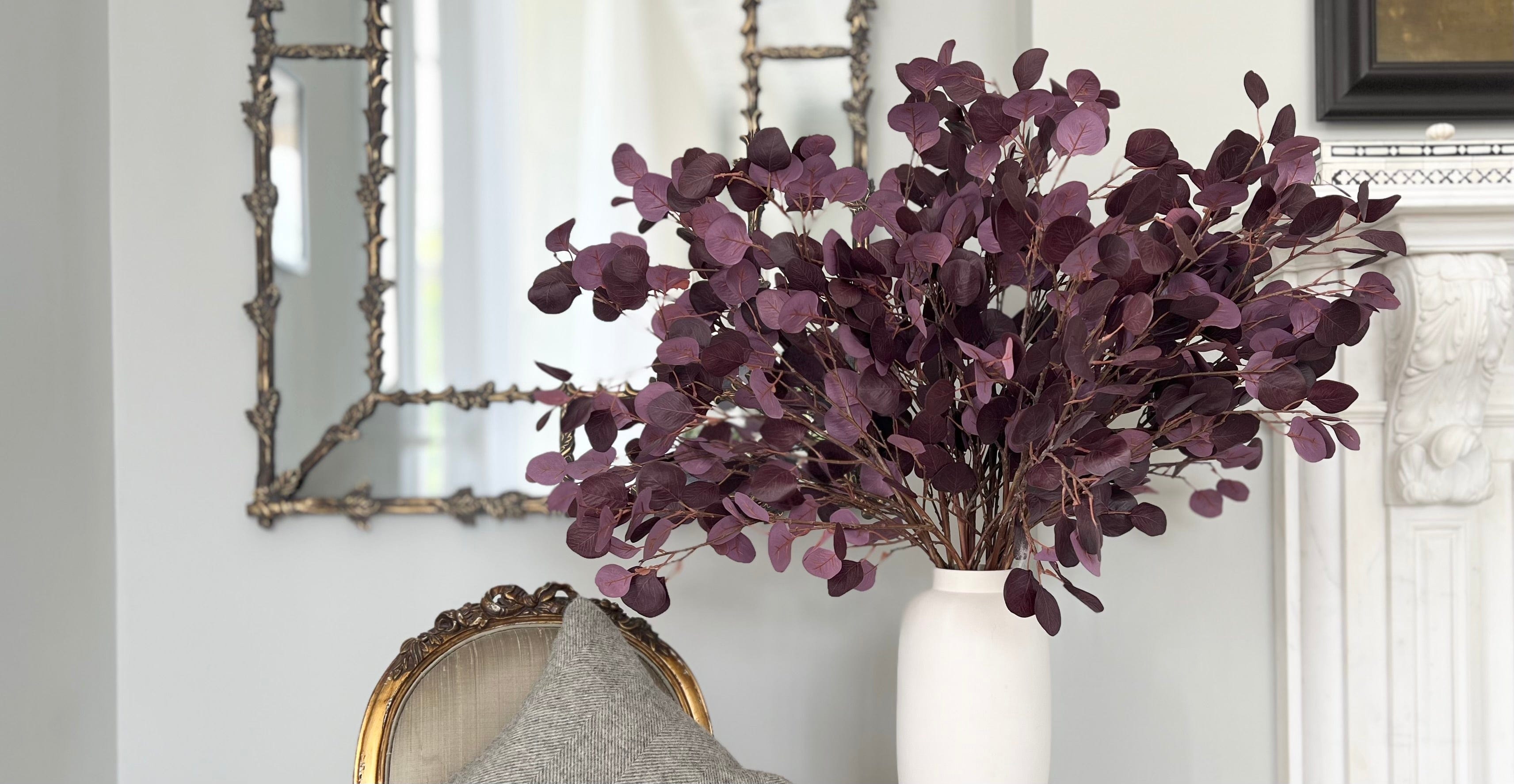 Luxury Lifelike Realistic Artificial Fabric Silk Luxury Flower Burgundy Leaf Branch ABX9637RD Autumn Stem with Foliage in Kingham Vase ABP04B3 Buy Online from Paureoves